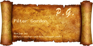 Péter Gordon névjegykártya